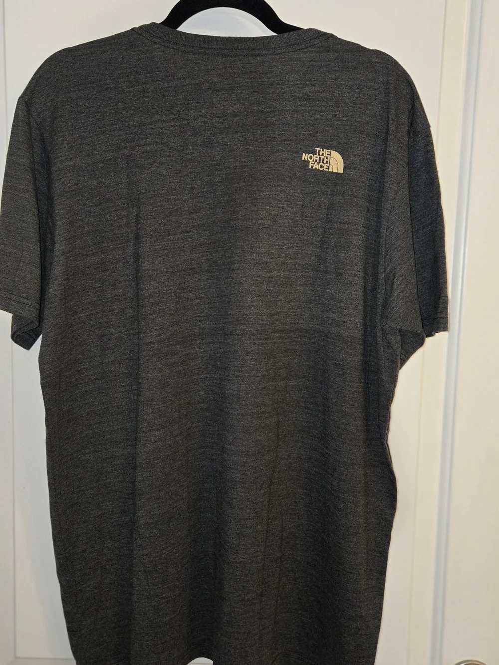 The North Face Men’s Charcoal Graphic Tee - Mountain Logo Black Heather. XL
